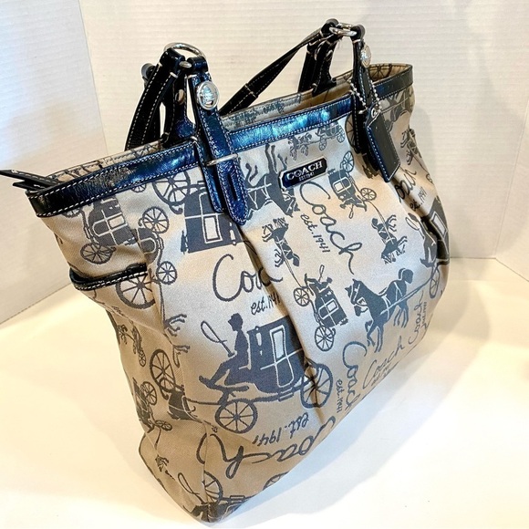 Iconic & Timeless Coach Large Purse / Tote with Classic Stagecoach print - Picture 5 of 11